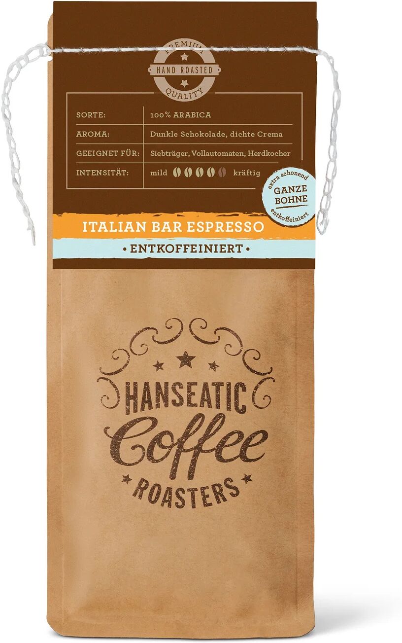 Hanseatic - Italian Bar Espresso, entkoffeiniert - Intensität: 4/6