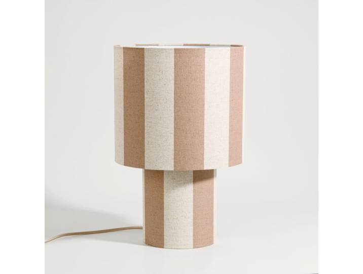 Lampe mit braunen und cremefarbenen Streifen
