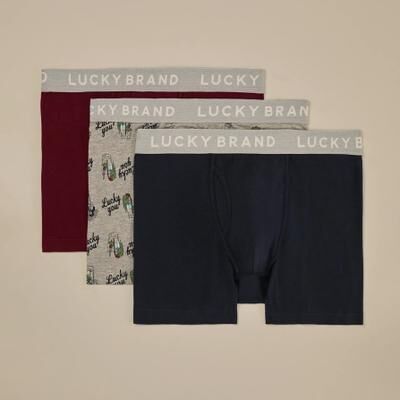 Lucky Brand 3 Pack Stretch Boxer Briefs - Men's Accessories Underwear Boxers Briefs, Size S