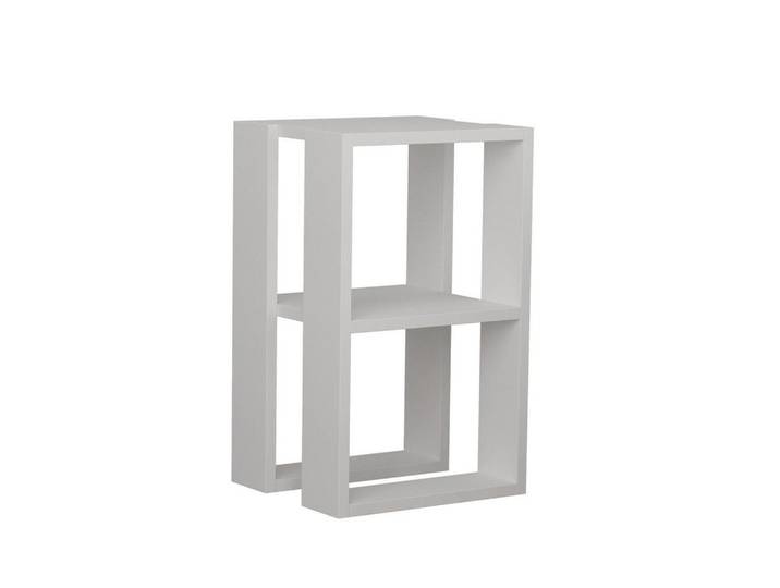 Calicosy Nachttisch Weiß H55 cm – Lorrie, Holzwerkstoff, 30x55x34 cm, Schlafzimmer, Nachttische