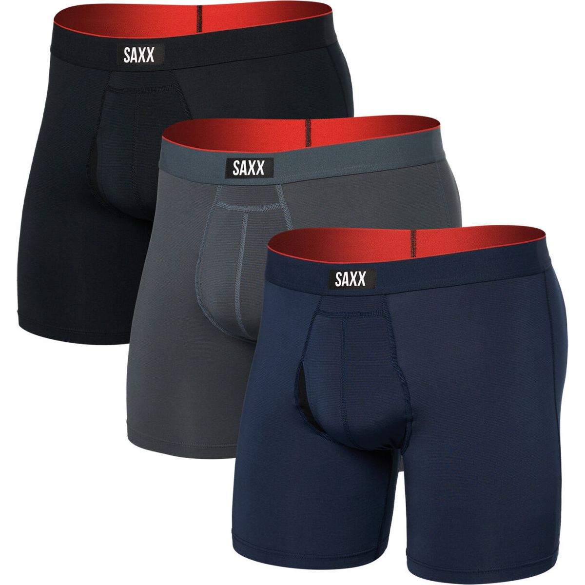 Saxx Multi-sport Mesh Boxer Brief FLY 3PK turbulence/navy/black (TNB) XXL SXPP3MS-TNB-XXL