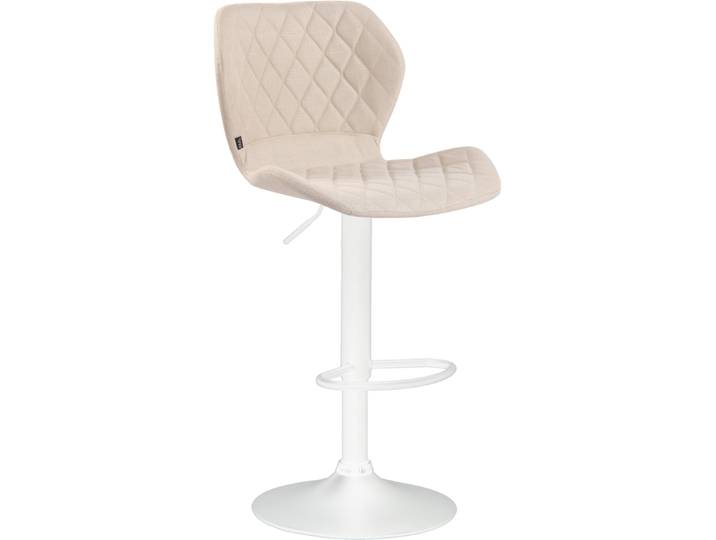 TPFLiving Barhocker Cora Gestell weiß Stoff - Creme