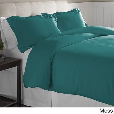 Pointehaven Oversized Solid Cotton Flannel Oversized Duvet Set