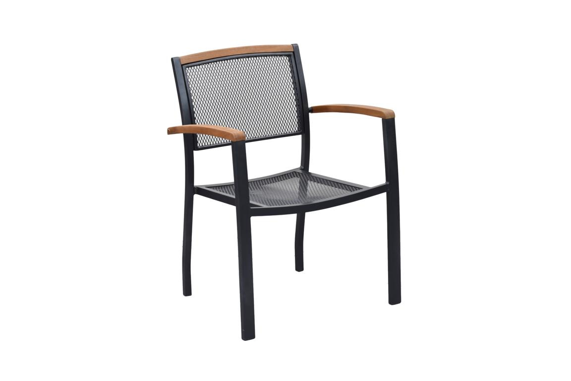 MERXXHANDELS Tilos Stapelsessel 2er Set Armleh & Rückenabsch Akazien 16950947