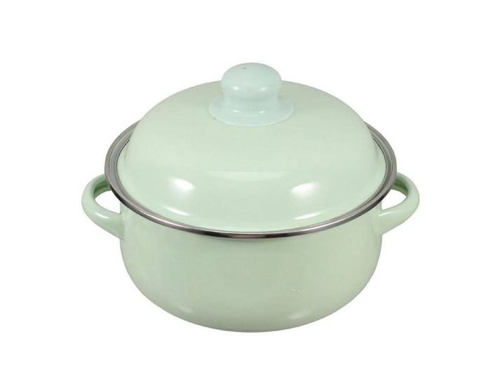 LuxusKollektion Suppentopf Emaille Suppentopf 1.7L Grün 20cm