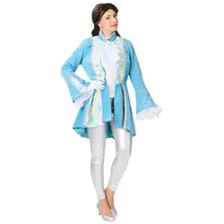 buttinette Mantel "Barock" für Damen, türkis/silber