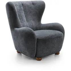 SESSEL MIST, Polstersessel Klassisch Loungesessel, Chenille-Stoff Grau