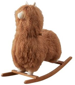 Saro Lifestyle Kids Rocking Chair With Mongolian Lamb Fur Llama Design