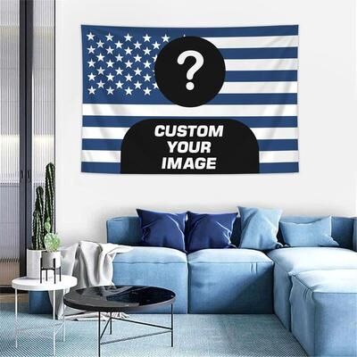 Uplifted Finds Personalized Photo Custom American Flag Tapestry Room Decor Banner For Family Pets & Idols qz002 150x100cm