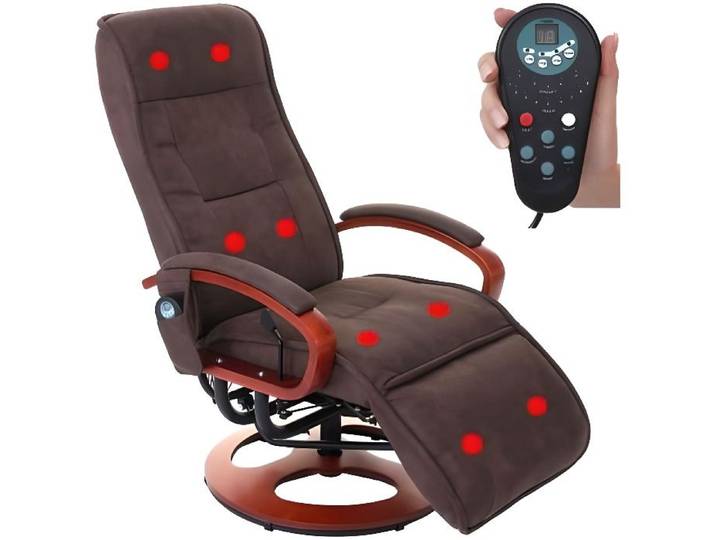 Fauteuil Relax Massant Londres Tissu Marron imitation Daim