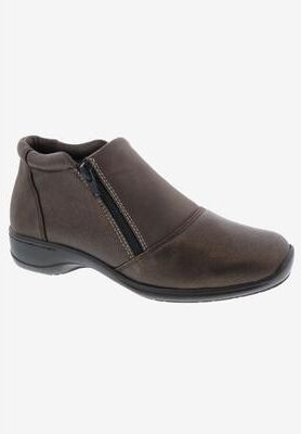 Women's Superb Comfort Bootie by Ros Hommerson in Brown Leather (Size 7 M)