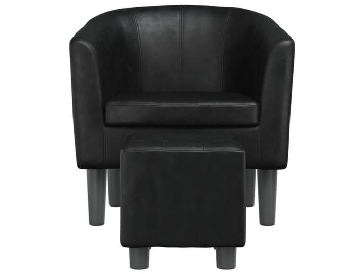 Fauteuil cabriolet - SALALIS - SP2722 - Similicuir noir - Dimensions 70x56x68 cm - Repose-pied inclus