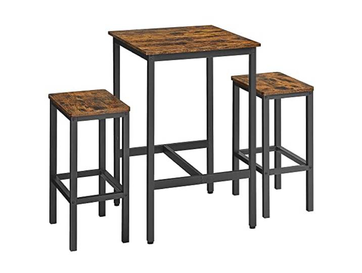 VASAGLE Bartafel met krukken, eettafel met 2 stoelen