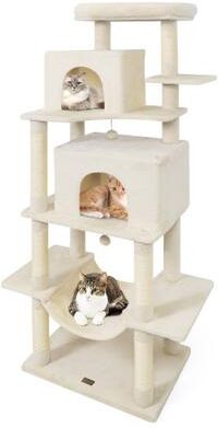 "Costway Large Cat Tree for Indoor Cats 70"" Tall Cat Tower-Beige"
