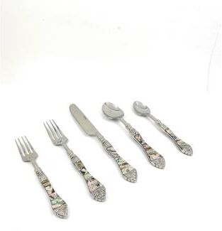 Vibhsa Luxe Collection Ornate Handle Gold Stainless Steel Flatware Set, 20-Piece Service for 4