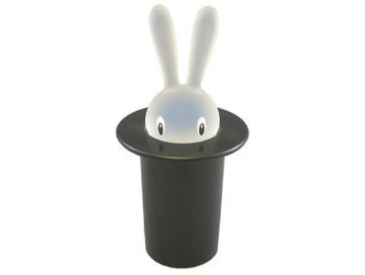 Alessi ASG16 B Magic Bunny Porte Cure Dents Design Résine Thermoplastique Noir