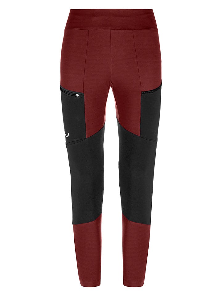 Salewa Trekkingleggings "Puez Dry Responsive" in Bordeaux/ Schwarz - 36