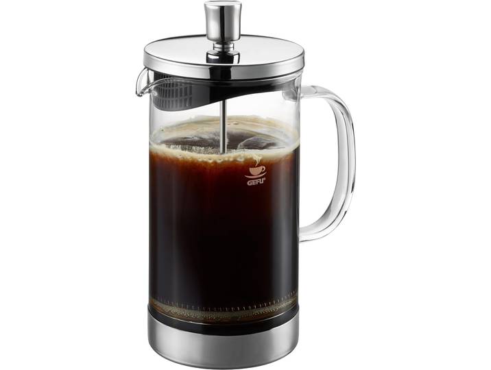 Kaffeebereiter GEFU Diego , silber (silberfarben), 1 l, Kaffeemaschinen, Kaffeebereiter, aus Borosilikatglas