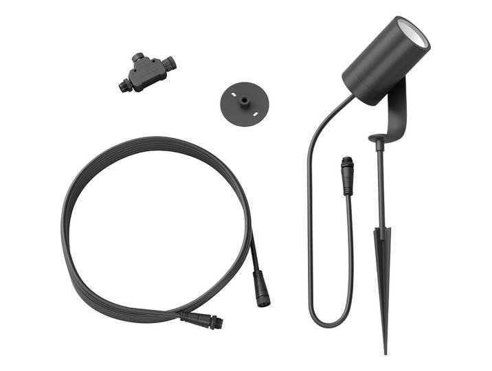 Philips Hue Lily Outdoor Erweiterung Aluminium schwarz 8W LED - LED - Lichtfarbe: Warmweiss - LED Energiesparlampen
