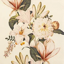 Serviette Vintage Flowers 20tlg. Papier Bunt