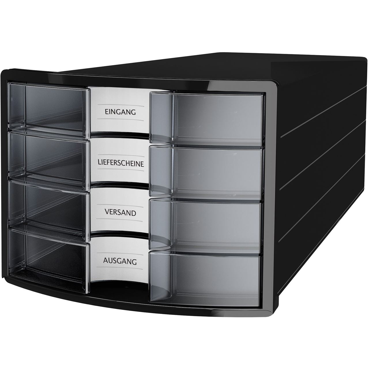 HAN Schubladenbox Impuls transparent 1012-363, DIN C4 mit 4 Schubladen