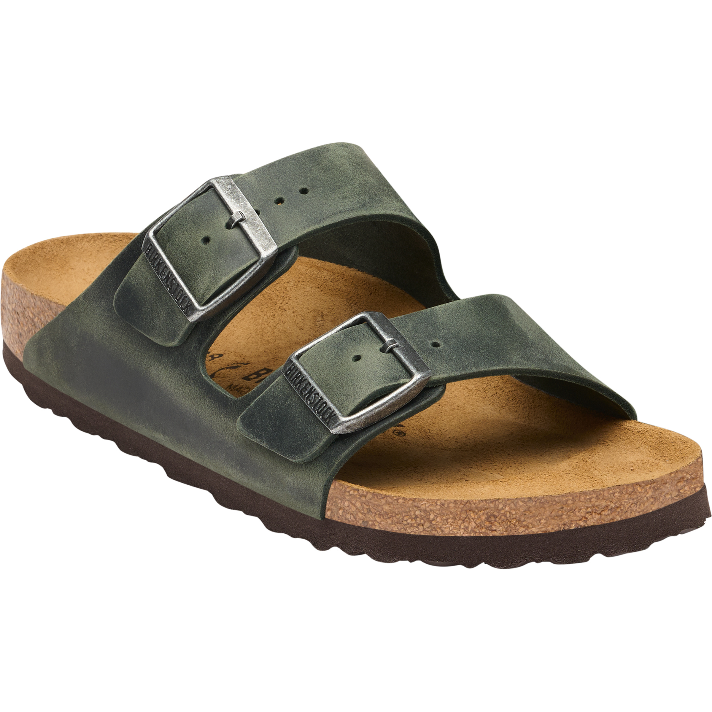 Birkenstock Arizona Oiled Leather Regular Sandale Herren Sandalen gruen Größe 46 Lifestyle