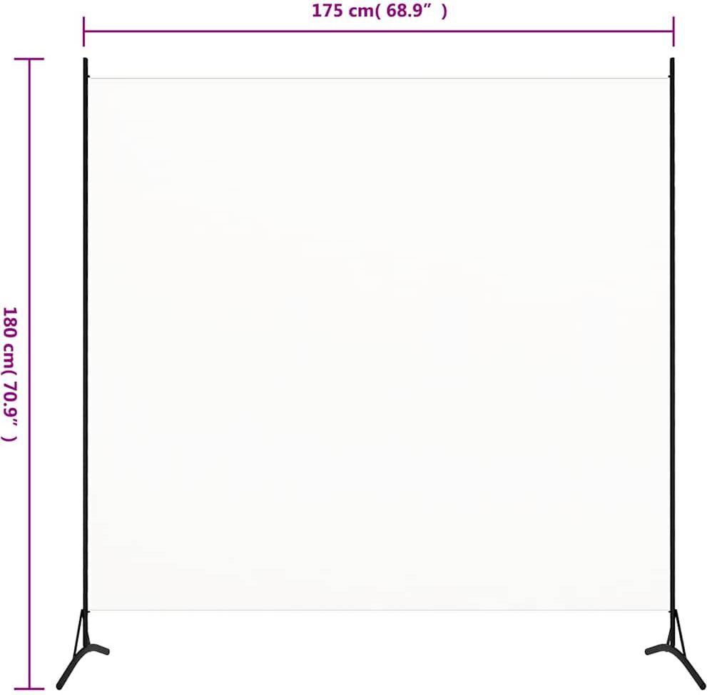vidaXL Biombo divisor de tela blanco 175x180 cm Blanco