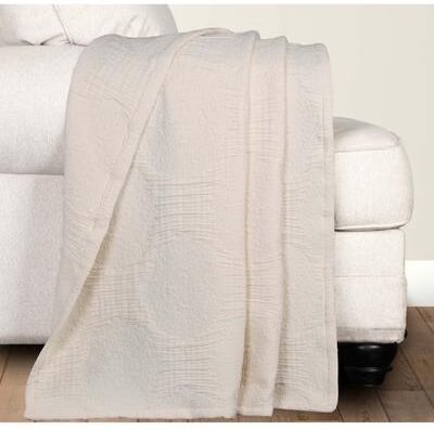 Superior Tanta Cotton Medium Weight Modern Circles Woven Throw Blanket