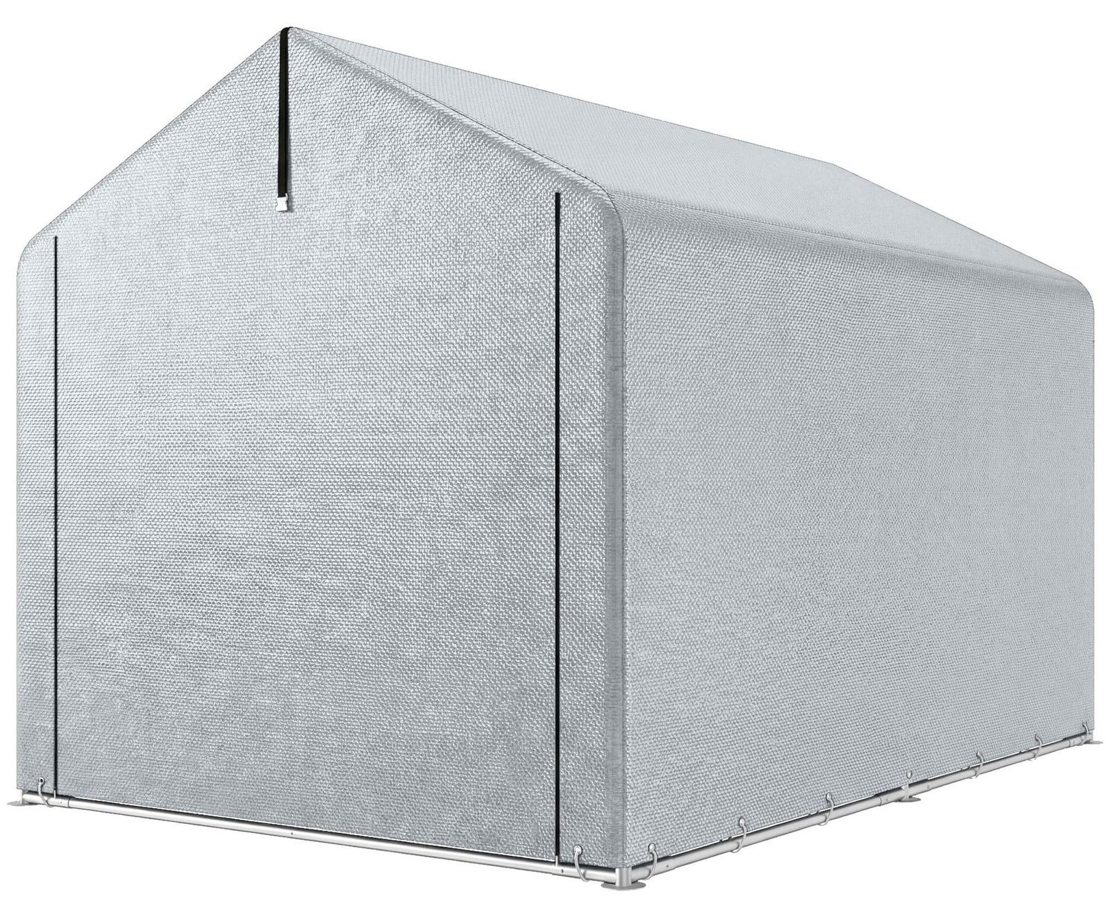 Outsunny garage-tent met rolluik en zadeldak, waterdicht, B: 2,2 m x D: 1,6 m