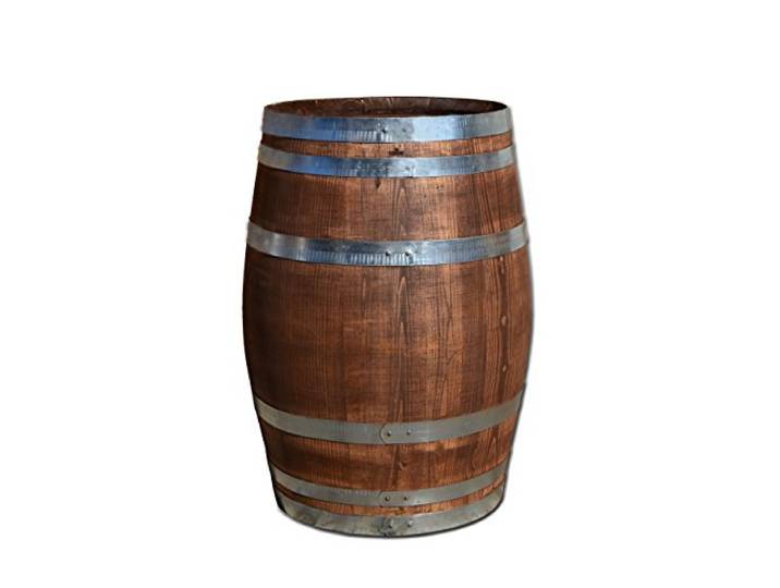 Temesso 100 Liter Holzfass, neues Fass, Weinfass aus Kastanienholz (Fass palisanderfarben geschlossen)