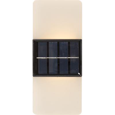 LED Solarleuchte "Solar-Wandleuchte Wandy Frost", frosted, B:6cm H:14cm L:6cm T:3cm, PARFORCE TRADITIONAL HUNTING, Leuchten, 2 Lichtfarben, Dämmerungssensor