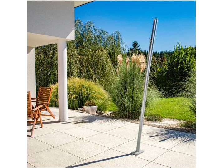 Sonnensegelmast, Alufarben, Metall, 242.5 cm, Sonnenschutz, Sonnenschirmständer