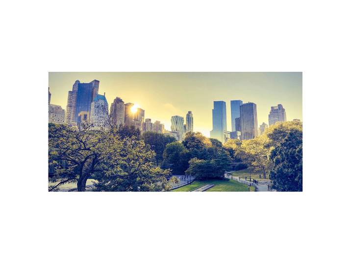 Tableau magnétique Peaceful Central Park Acier verni et film vinyle Œillets de suspension à l'arrière Multicolore 78 x 37 x 2cm