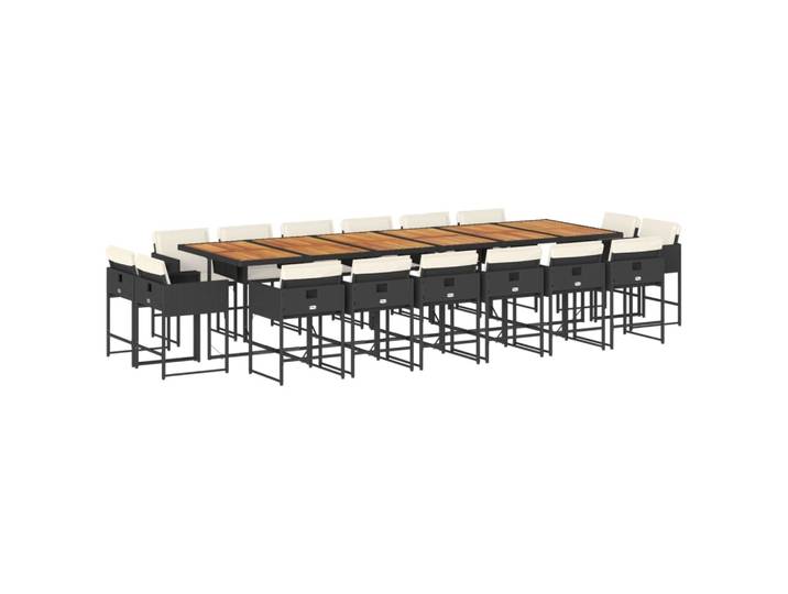 vidaXL Ensemble de jardin 17 pièces avec coussins Noir Poly Rattan