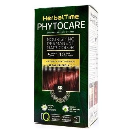 Herbal Time Phytocare Permanentes Haarfärbemittel Farbe Rot 6R - Professional Natural (6R Rot) (50005186)