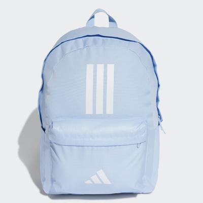 Rucksack ADIDAS PERFORMANCE "CLASSIC BACK TO SCHOOL 3-STREIFEN", blau (glow blau, weiß), Rucksäcke, Obermaterial: 100% Polyester, Rucksack