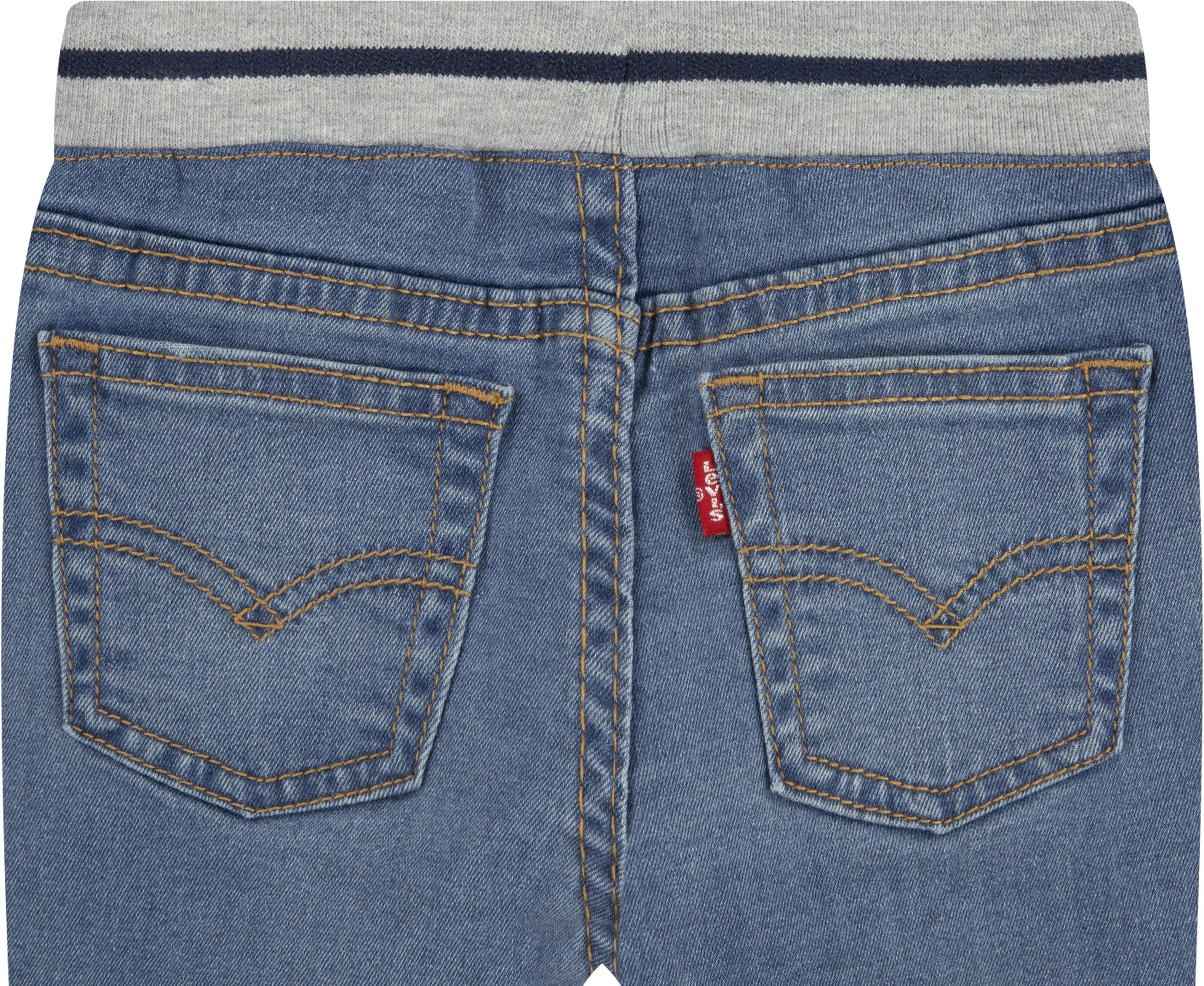 Schlupfjeans LEVI'S KIDS "PULL ON SKINNY JEANS", Jungen, Gr. 6/68, N-Gr, blau (rushmore), Denim/Jeans, Obermaterial: 59% Baumwolle, 40% Viskose, 1% Elasthan, Jeans Schlupfjeans, for Baby BOYS