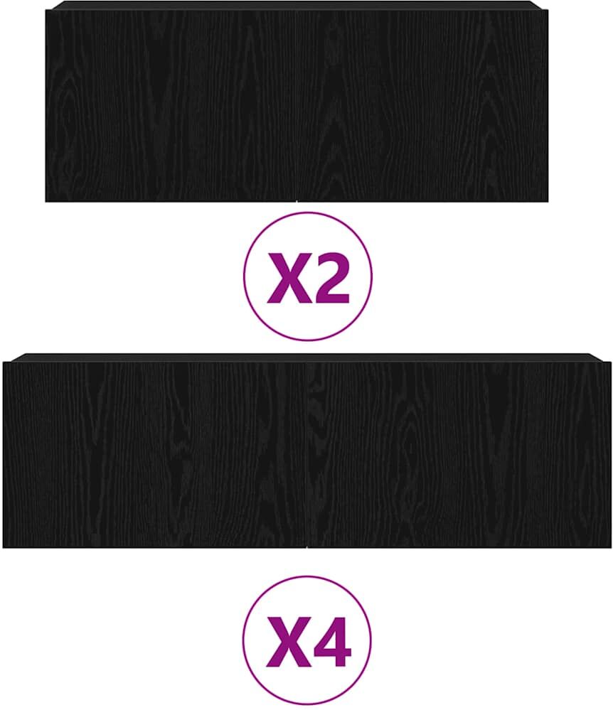 vidaXL Ensemble meuble TV 6 pc Chêne noir
