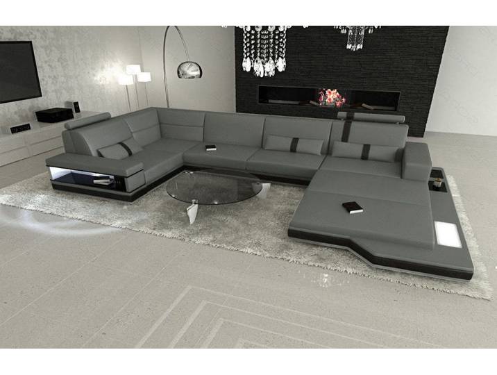 Sofa Messana U-Form in Leder