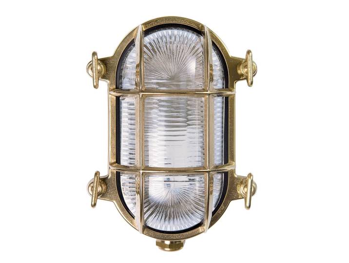 Moretti Luce Aussenwandleuchte Tortuga, dimmbar, messing / gold, Messing, Maritim