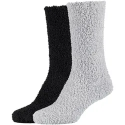2er Pack camano Cosy Crew Socken Damen 9999 - black 35-38