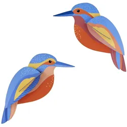 WANDDEKO Eisvogel-Duo 3.5/6 cm