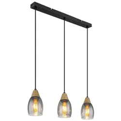 Globo 15706-3H Reid Hängeleuchte Metall Schwarz Matt, 3X E27