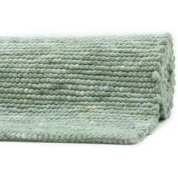 THEKO Handwebteppich Alpen UNI green 190 x 250 cm