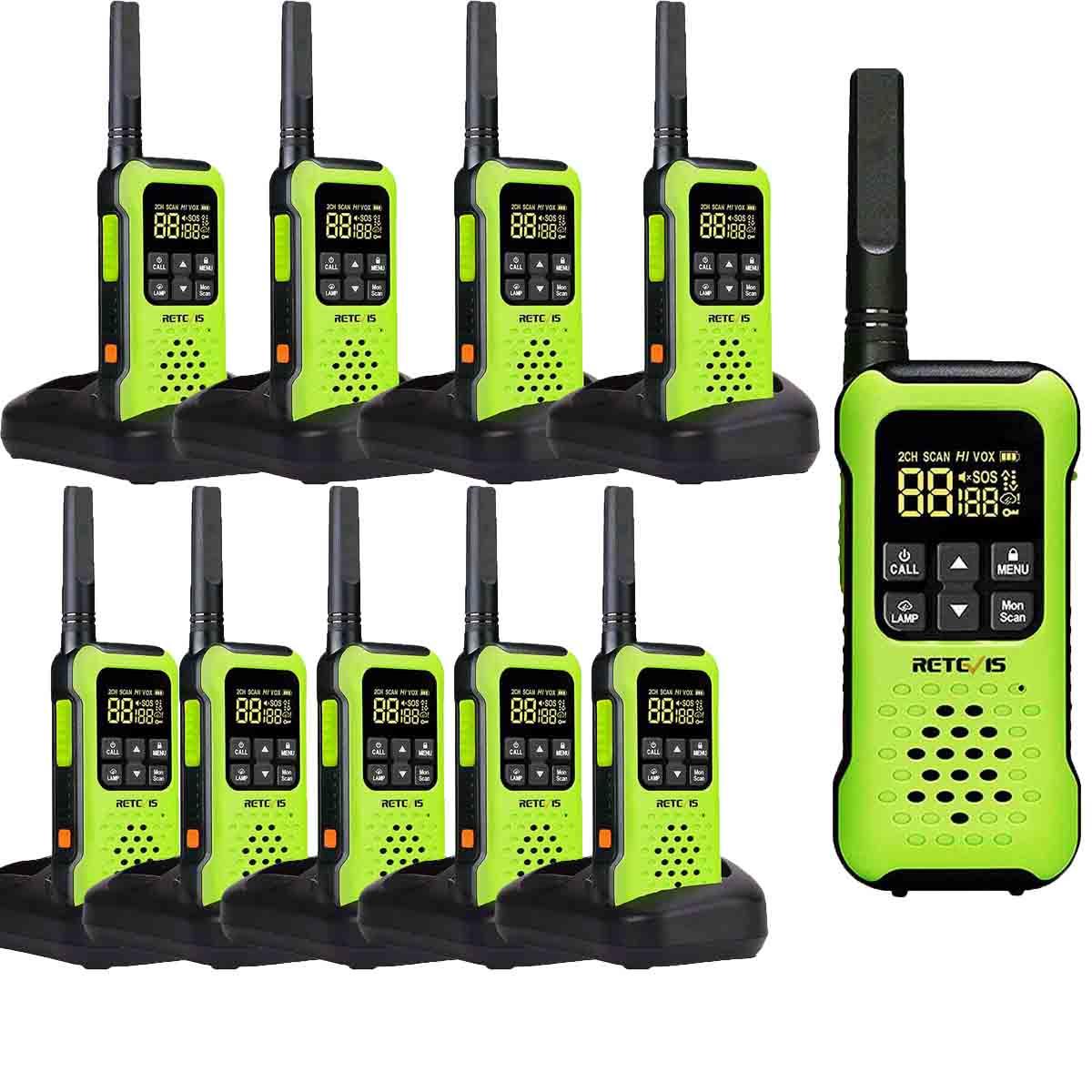 Retevis RT649P Walkie Talkie, IP67 Wasserdicht, 1200 mAh Aufladbar PMR Funkgerät, SOS-Alarm Walkie Talkie 4er Set zum Kajakfahren, Surfen, Angeln