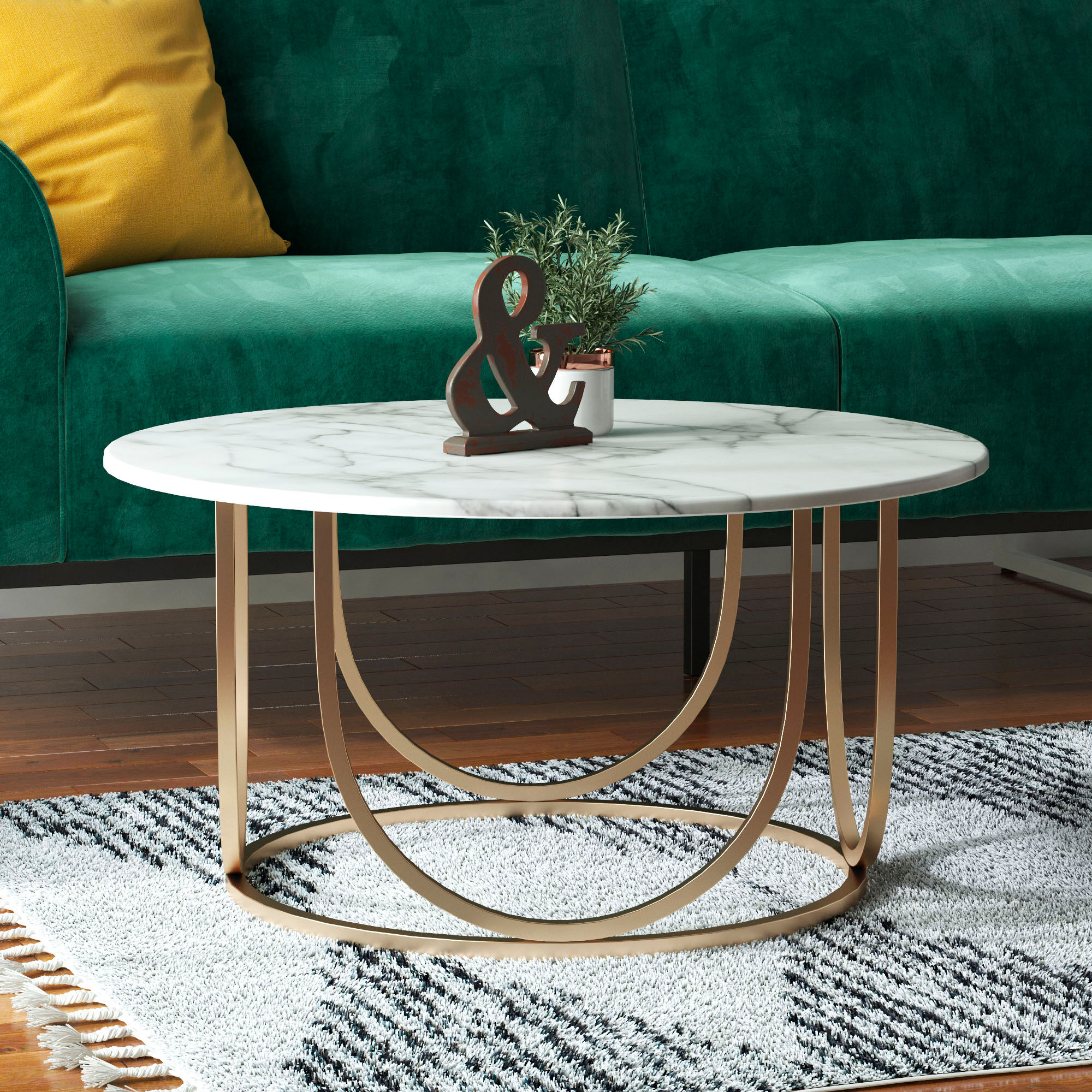 Couchtisch GOODPRODUCT "Gwyneth", bunt (marmorfarben, goldfarben, goldfarben, marmorfarben), B:80cm H:41cm T:80cm, Tische, Couchtisch, aus pflegeleichtem MDF, Gestell aus Metall, Höhe 41 cm marmorfarben, goldfarben, goldfarben, marmorfarben B/H/T: 80cm x 