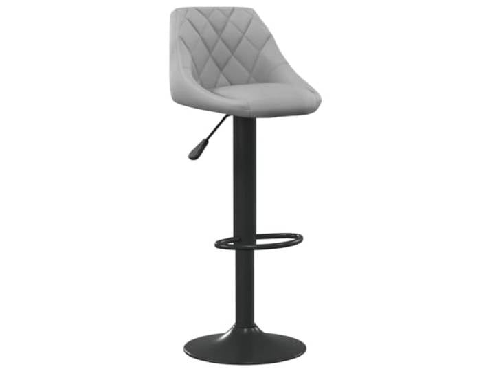 KTHLBRH Barhocker hellgrau aus Samt verstellbar Samt 100% Polyester, lackierter Stahl, Sitzfläche 38,5 cm, Rückenlehne 30,5 cm, Basis 38,5 cm, drehbar