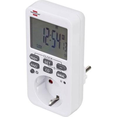 Brennenstuhl 1506320 Zeitschaltuhr digital Wochenprogramm 3600 W IP20 Countdown-Funktion, Dauerbetrieb, EIN/AUTO/AUS-Programm, Zufallsfunktion, Time