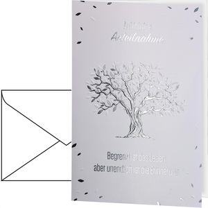 bsb Trauerkarten 811420-2, mit Spruch, 115 x 170mm, Klappkarte mit Umschlag