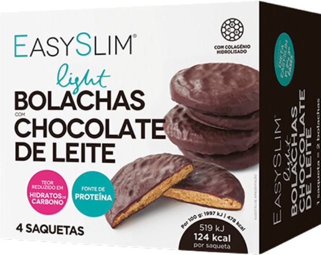 Easyslim Light Bolachas Chocolate Leite 4 saquetas